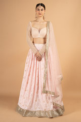 Chikankari baby pink lehenga set5802 video